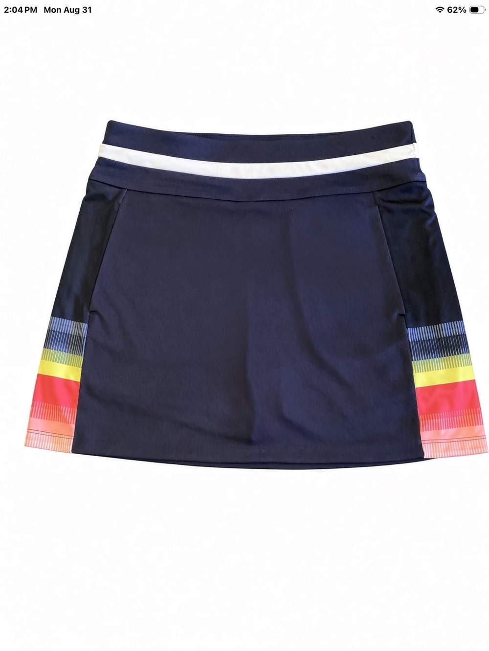 Callaway Navy Skort with Rainbow Stripe Side Panels